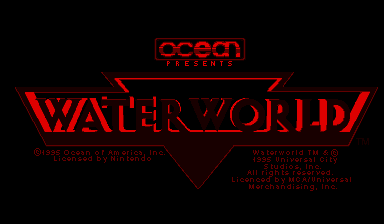 Waterworld title screen for Virtual Boy